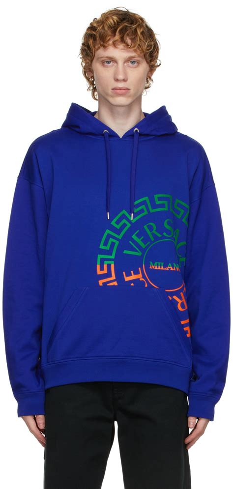 versace blue hoodie|versace hoodie cheap.